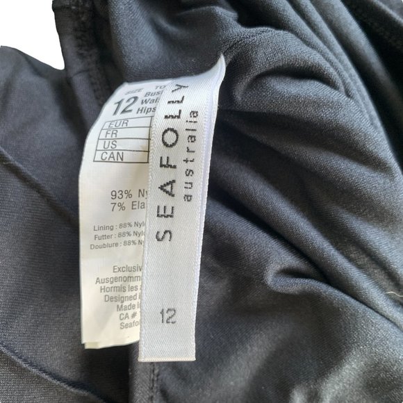 Seafolly Pintucked One Piece Racerback Swimsuit in Black AUS Size 12 / US 8 - Picture 5 of 11